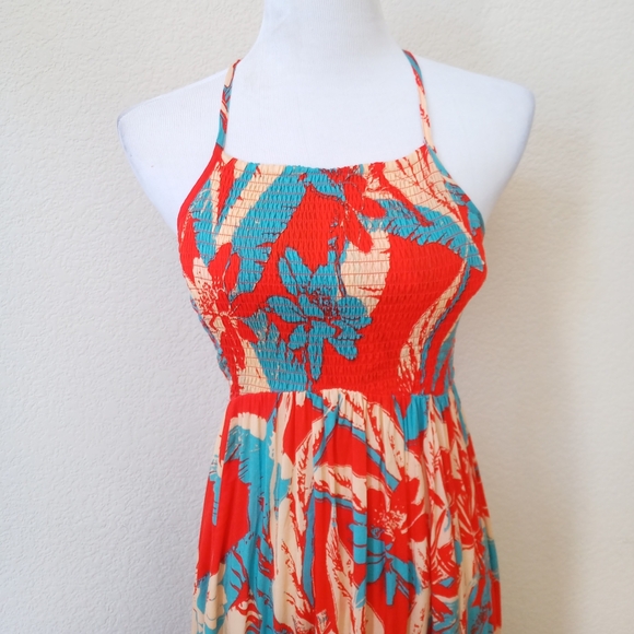 🤍 Free People smocked strappy back hankerchief hem midi dress - Picture 9 of 13